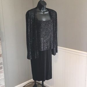 Alex Evenings cocktail dress sz 10P w/ ls jacket